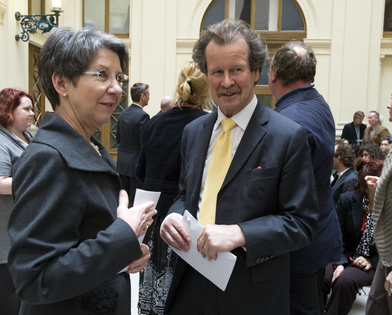 Nationalratspräsidentin Barbara Prammer und Univ.-Prof. Manfred Nowak im Gespräch