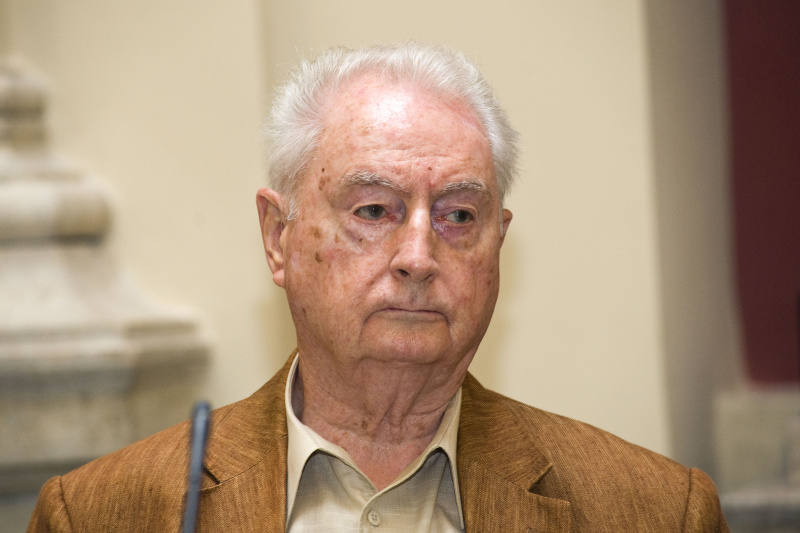 Bundesminister a.D. Erwin Lanc bei der Paneldiskussion.