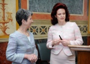 v.li. Nationalratspräsidentin Barbara Prammer und lettische Parlamentspräsidentin Solvita Aboltina