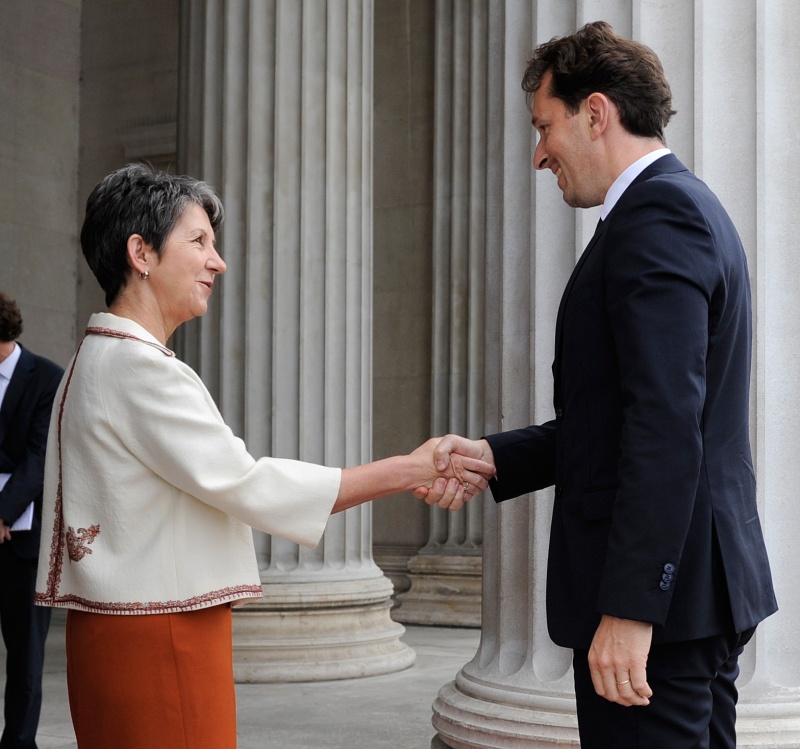 v.li. Nationalratspräsidentin Barbara Prammer begrüßt den Präsidenten der Slowenischen Nationalversammlung Gregor Virant