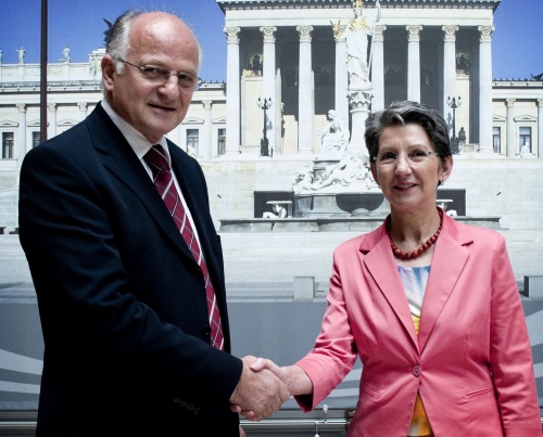 v.li.: Der Erste Vizepräsident des kroatischen Parlaments Josip Leko und Nationalratspräsidentin Barbara Prammer