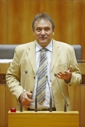 Franz Windisch, Nationalratsabgeordneter der ÖVP, am Rednerpult