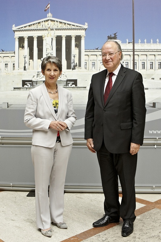 v.li. Nationalratspräsidentin Barbara Prammer und der Vorsitzende der tunesischen Nationalversammlung Mustapha Ben Jaâfar