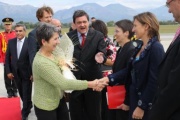 Begrüßung von Nationalratspräsidentin Barbara Prammer auf dem 'Mother Tereza'-Airport Tirana