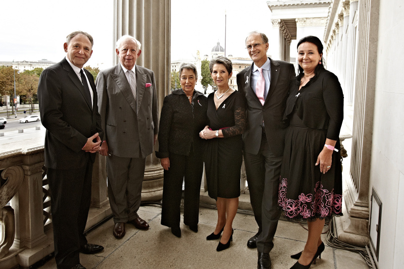 v.li.: Christoph Zielinkski, Alan Howard, Margit Fischer, Nationalratspräsidentin Barbara Prammer, Paul Sevelda und Doris Kiefhaber