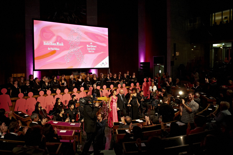 Mitglieder von 'Hohe Haus Musik' singen für Pink Ribbon
