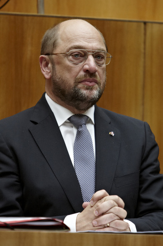 Der Präsident des Europäischen Parlaments Martin Schulz bei seiner Rede