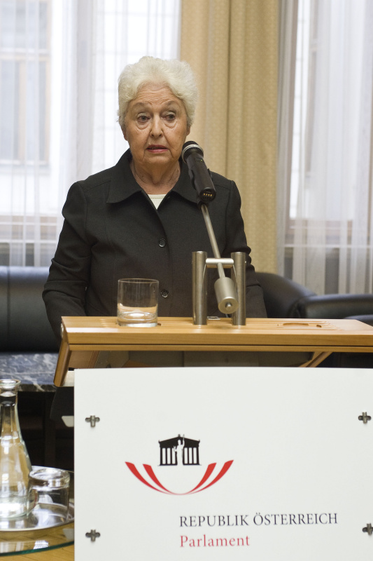 Barbara Coudenhove-Kalergi bei ihrer Dankesrede