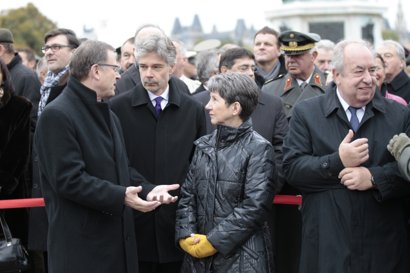 v.li. Klubobmann Karlheinz Kopf, Parlamentsdirektor Harald Dossi,  Nationalratspräsidentin Barbara Prammer und Zweiter Nationalratspräsident Fritz Neugebauer