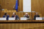 v.li. die Nationalratsabgeordneten Stefan Markowitz, Christian Höbart, Kurt Grünewald und Angela Lueger