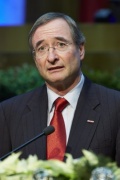 Der Präsident der Wirtschaftskammer Österreich Christoph Leitl am Rednerpult
