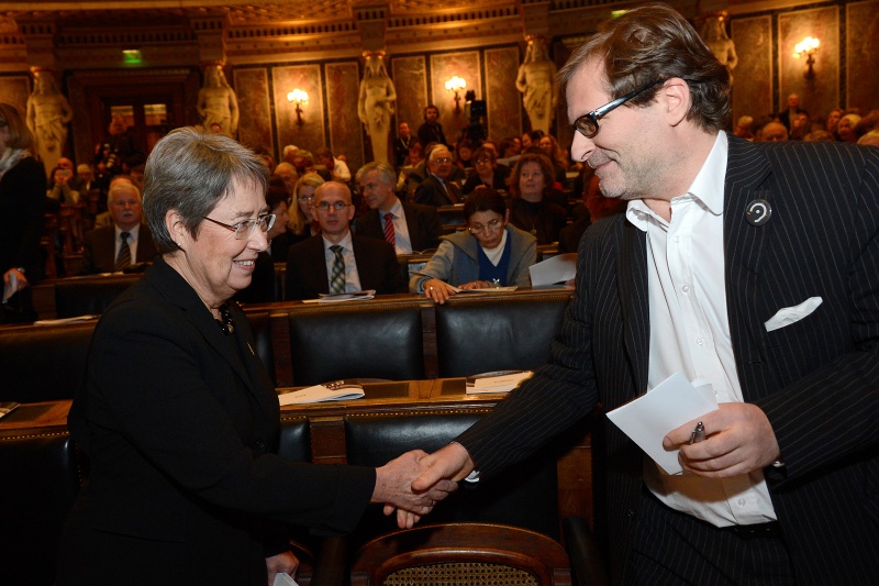 v.l.: Frau Margit Fischer und Komponist Peter Androsch