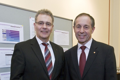 v.li.: Bundesratspräsident Edgar Mayer und sein Vorgänger Bundesrat Georg Keuschnigg