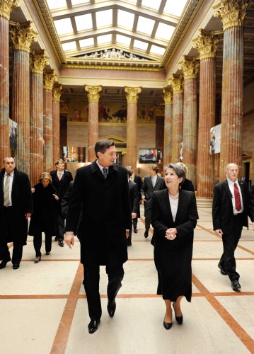 v.re.: Nationalratspräsidentin Barbara Prammer und Staatspräsident Borut Pahor