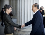 Nationalratspräsidentin Barbara Prammer begrüßt den  Staatspräsidenten der Republik der Union Myanmar S.E. Thein Sein