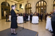 Nationalratspräsidentin Barbara Prammer begrüßt die VeranstaltungsteilnehmerInnen