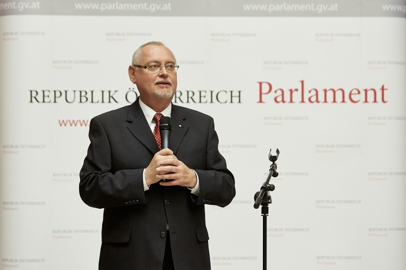 Der Präsident des niederösterreichischen Weinbauverbandes Franz Bankknecht am Wort