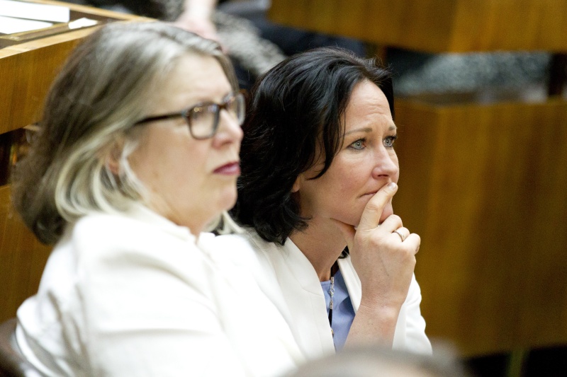 v.li.: Volksanwältin Therezija Stoisits und Klubobfrau der Grünen Eva Glawischnig-Pieszeck (G)