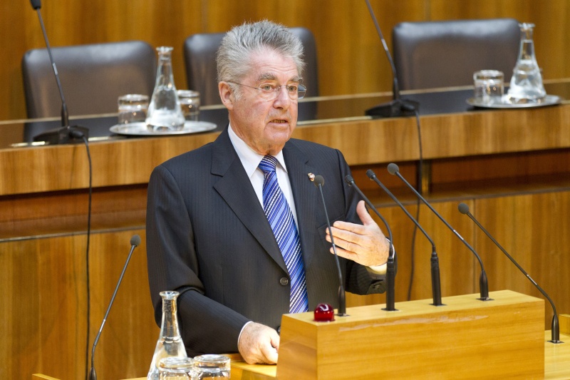 Bundespräsident Heinz Fischer am Rednerpult