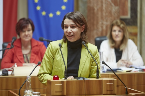 Bundesrätin Elisabeth Kerschbaum (G) am Rednerpult