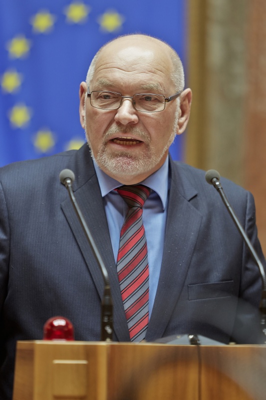 Mitglied des Bundesrates Reinhard Todt (S) am Rednerpult