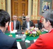 Aussprache mit dem tschechischen Präsidenten Miloš Zeman (2.v.li.)