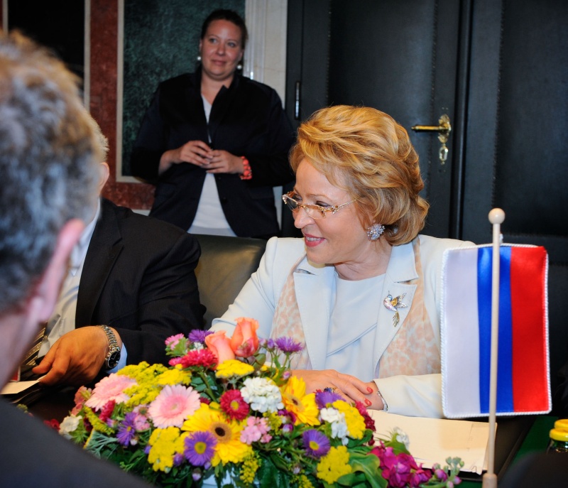 Aussprache mit der Vorsitzenden des Föderationsrates der Föderalen Versammlung der Russischen Föderation Walentina Matwijenko