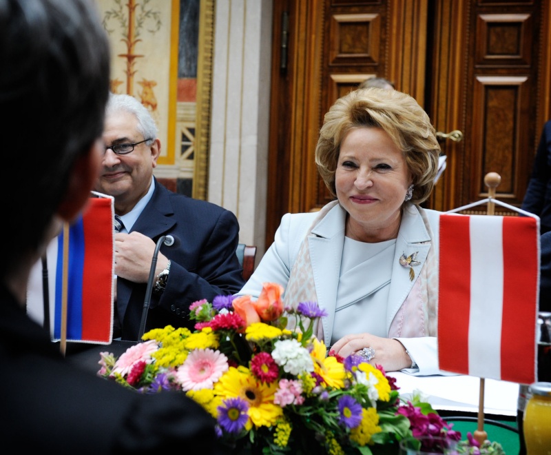 Aussprache mit der Vorsitzenden des Föderationsrates der Föderalen Versammlung der Russischen Föderation Walentina Matwijenko