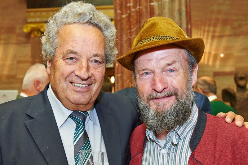 v.li.: Landeshauptmann von Tirol a.D. Wendelin Weingartner und Freiheitskämpfer Sigi Steger