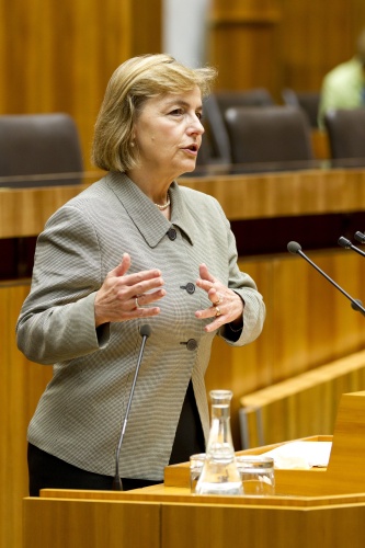 Die kroatische Außenministerin Vesna Pusic am Rednerpult
