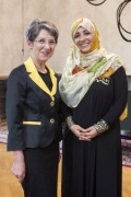 v. li.: Nationalratspräsidentin Barbara Prammer und Friedensnobelpreisträgerin Tawakkol Karman