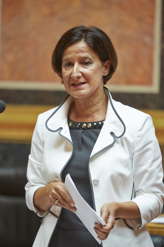 Innenministerin Johanna Mikl-Leitner während der aktuellen Stunde zum Thema „Cyber-Sicherheit in Österreich“