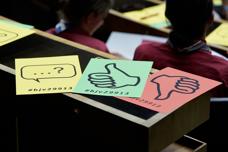 Unterlagen zur visuellen Bekundung von Zustimmung oder Ablehnung