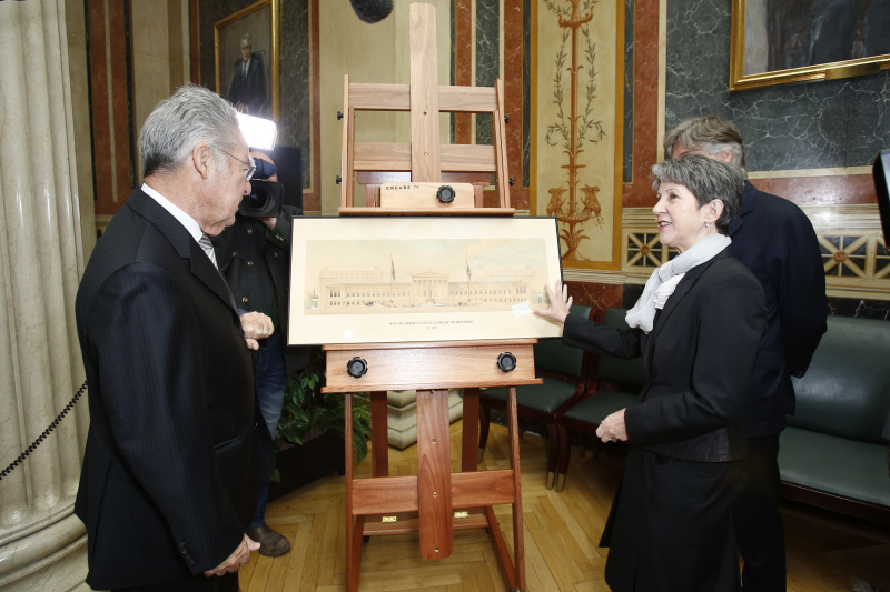 v.li. Bundespräsident Heinz Fischer und Nationalratspräsidentin Barbara Prammer im Gespräch