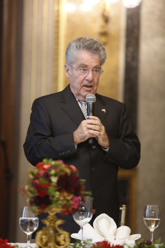 Bundespräsident Heinz Fischer bei seiner Geburtstagsrede