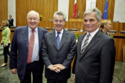 v.li.: der Präsident des Österreichischen Seniorenrates Karl Blecha, Bundespräsident Heinz Fischer und Bundeskanzler Werner Faymann