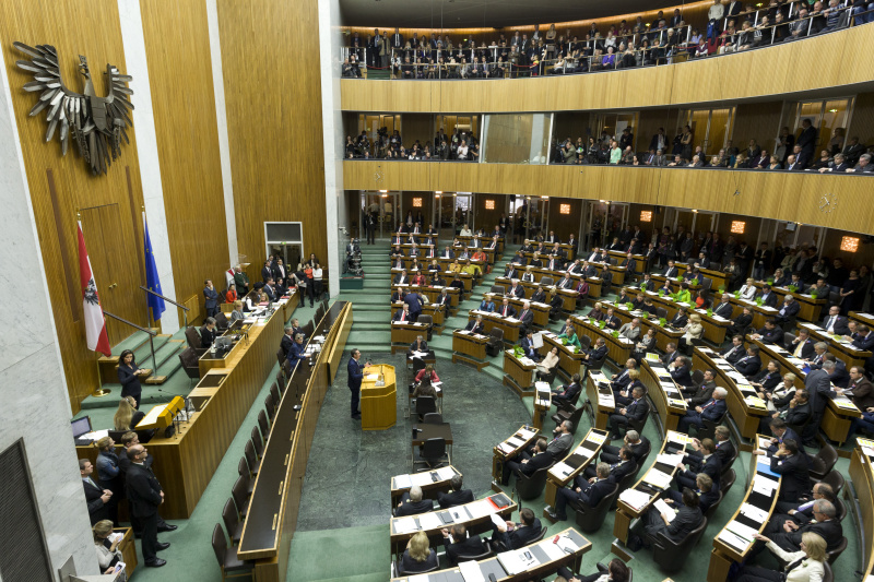 Klubobmann Heinz-Christian Strache (F) bei seiner Rede