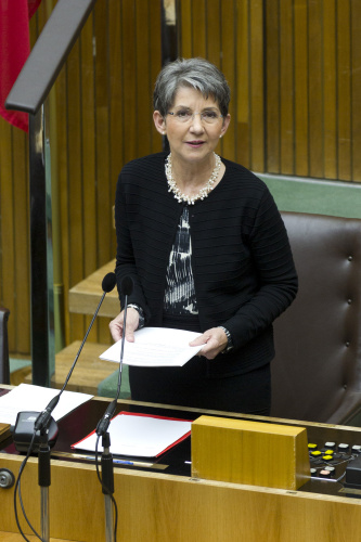 Nationalratspräsidentin Barbara Prammer (S) bei ihrer Antrittsrede