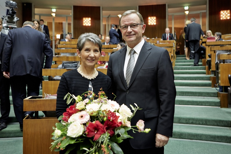 v.li.: Nationalratspräsidentin Barbara Prammer (S) und Zweite Nationalratspräsident Karlheinz Kopf (V)