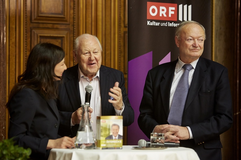 v.li.: Moderatorin Ani Gülgün-Mayr, die Präsidenten Seniorenrates Karl Blecha und Andreas Khol