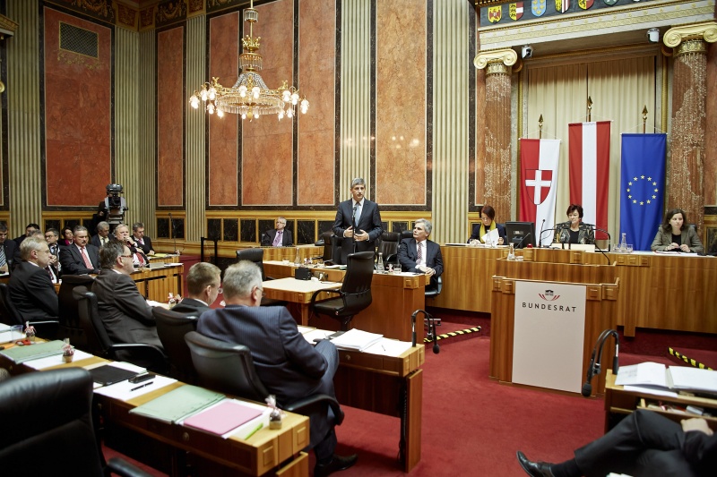 Vizekanzler Michael Spindelegger (V) während seiner Ansprache an den Bundesrat