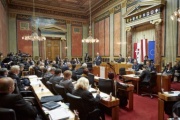 Bundeskanzler Werner Faymann (S) während seiner Ansprache an den Bundesrat