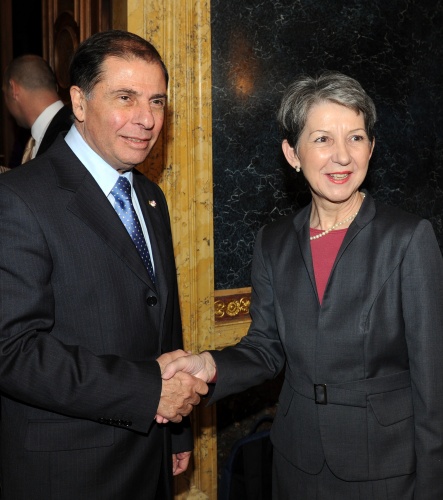 v.li.: Der Präsident der Republik Malta George Abela und Nationalratspräsidentin Barbara Prammer (S)