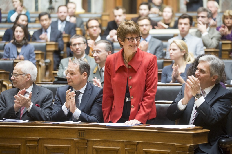 v.li.: Erhard Busek, Klubobmann Andreas Schieder (S), Präsidentin der Parlamentarischen Versammlung des Europarats Anne Brasseur und Bundeskanzler Werner Faymann (S)