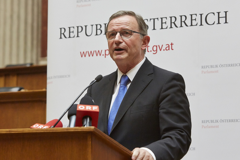 Zweiter Nationalratspräsident Karlheinz Kopf bei seiner Begrüßung