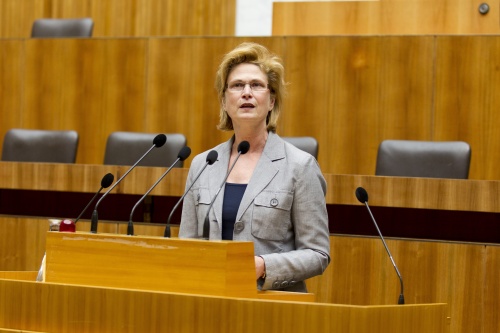 Parlamentsvizedirektorin Susanne Janistyn-Novák am Rednerpult