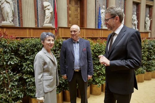 v.li.: Nationalratspräsidentin Barbara Prammer (S), Wolfgang Ziegler und Franz M. Herzog
