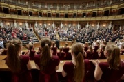 Liepaite Girls Choir Lithuania singt mit Nationalratspräsidentin Barbara Prammer (S) und allen anderen Chören das 'European Anthem'