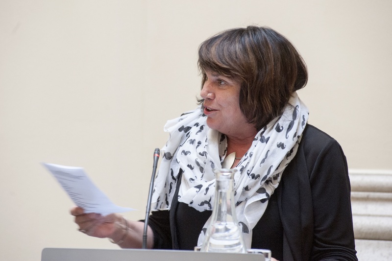 Obfrau des Gleichbehandlungsausschusses Gisela Wurm (S) bei ihrer Begrüßung