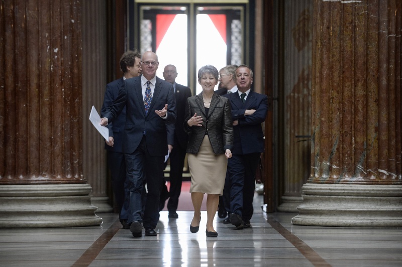 v.li.: Nationalratspräsidentin Barbara Prammer (S) und der Präsident des Deutschen Bundestags Norbert Lammert